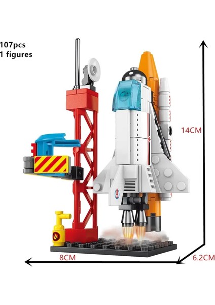 Moc Aerospeaces Momned Rocet Craft Merkezi Uzay Uzay Alanları Havacılık Şehir Yapı Taşları Model Tuğla Kitleri Setler Fikirler: Kutu Yok 107PCS (Yurt Dışından)
