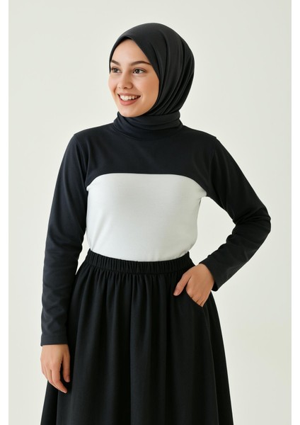 Dik Yaka Boyunluklu Kolluk - Pamuk Bolero Crop, Uzun Kollu Balıkçı Yaka, Rahat ve Şık Tasarım