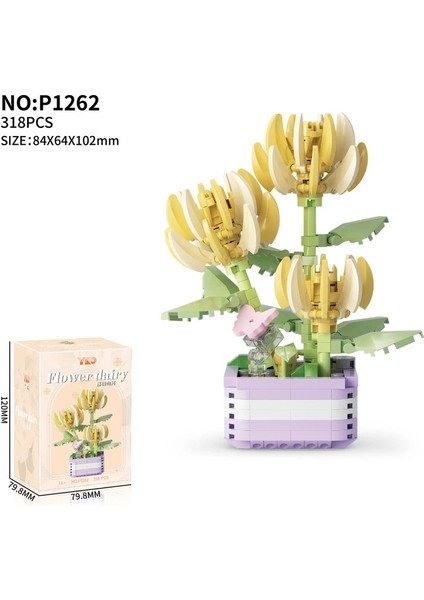 Romantik Çiçek Yapı Taşları Sonsuz Bonsai Ağacı Bahçeleri Mikro Tuğlalar Diy Saksı Bitkileri Model Yaratıcı Çocuk Kitleri Oyuncaklar Renk: P1262 (Yurt Dışından)