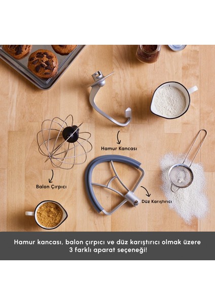 Multichef Artisan Digital Ekran 7 Litre Döküm Stand Mikser Siyah 1800W