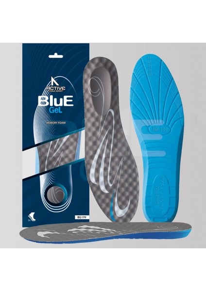 Blue Gel BG199 | Yumuşak Memory Foam, Şok Emici, Hafızalı, Ortopedik Spor Ayakkabılar İçin İç Tabanlık