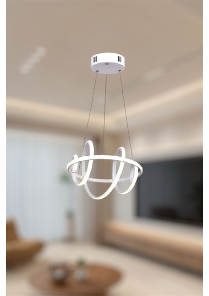 Modern Beyaz Güney Model Tek Renk Lüks LED Avize