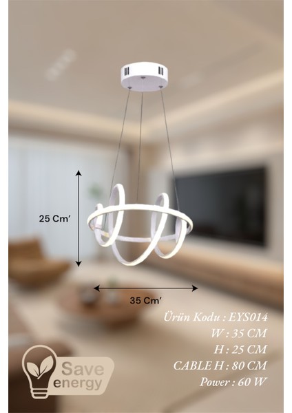 Modern Beyaz Güney Model Tek Renk Lüks LED Avize fiyatları