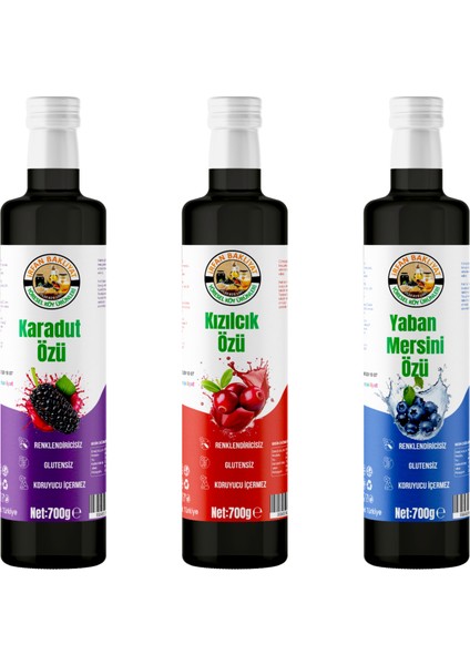 Kızıkcık Özü 700 gr karadut özü 700 Gr yaban mersini özü 700 Gr