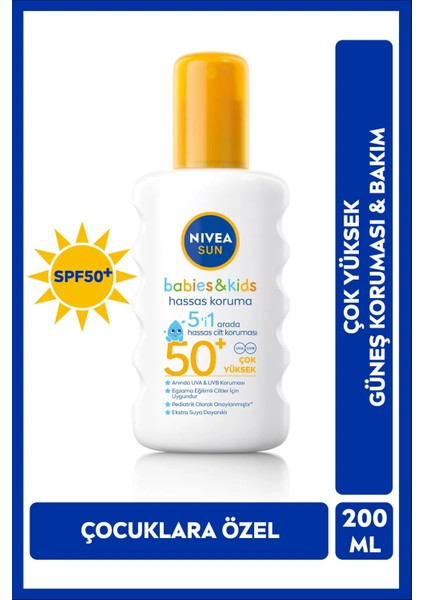 Sun Babies & Kids Hassas Koruma Spf 50+ 200 ml