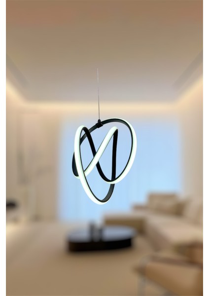 Modern Siyah Venüs Model 3 Renk (Beyaz & Sarı & Günışığı) Lüks LED Avize