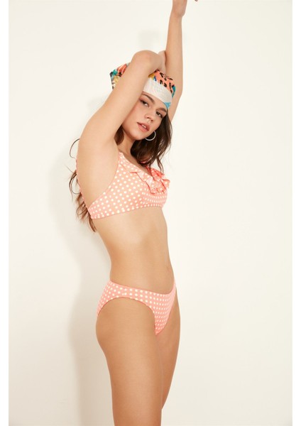 Bitişik Üçgen Bikini Takım 3110 Somon modelleri