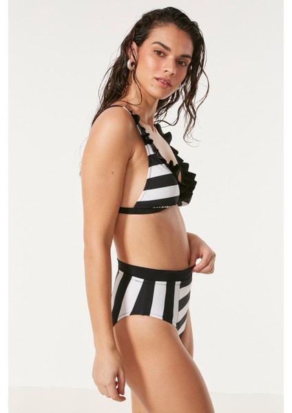 Yüksek Bel Toparlayıcı Bikini Takım 3149 Siyah/beyaz fırsatları