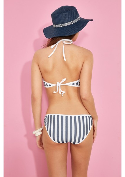 Kadın Varsiti Boyundan Bağlı Halter Bikini Takım 00252 Beyaz indirimleri