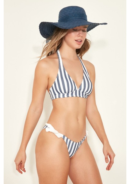 Kadın Kelly Boyundan Bağlı Üçgen Bikini Takım 00251 Beyaz modelleri