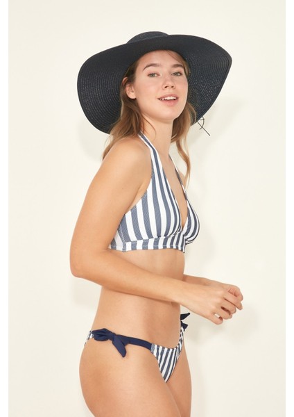 Kadın Kelly Boyundan Bağlı Üçgen Bikini Takım 00251 Lacivert fiyatları