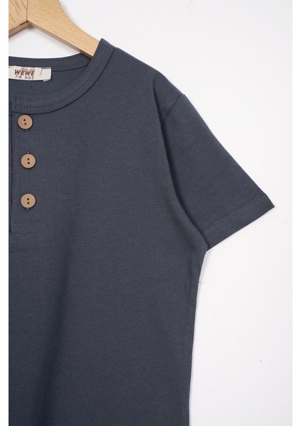 Patlı Dugmelı Basıc Ekru Fume Renk Erkek Cocuk Tshırt fiyatları