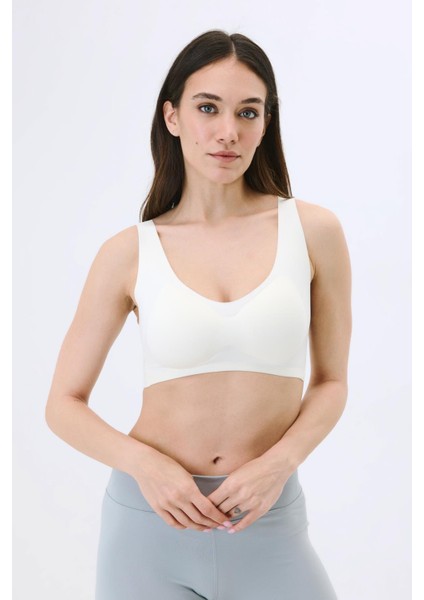 Balensiz Dikişsiz Lazer Çıkarılabilir Pedli Sütyen C26125 Ekru