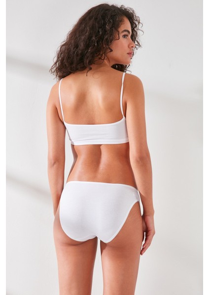 C11441 Kadın Modal Cotton Slip Külot Beyaz