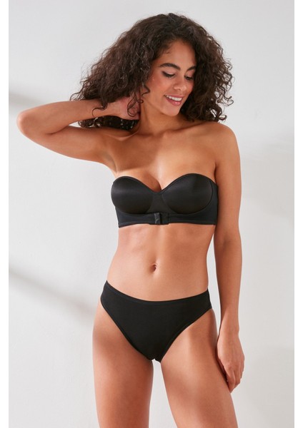 C11441 Kadın Modal Cotton Slip Külot Siyah