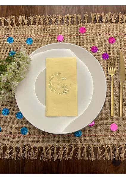 Gold Yaldızlı Sarı Better Together Peçete 16 Adet