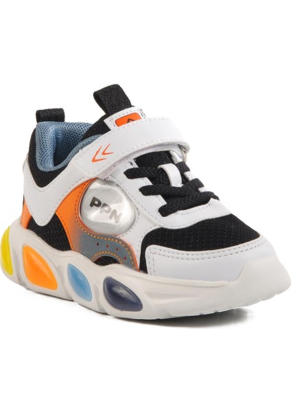 PPN1901 P Siyah-Beyaz-Turuncu Çocuk Spor Ayakkabı