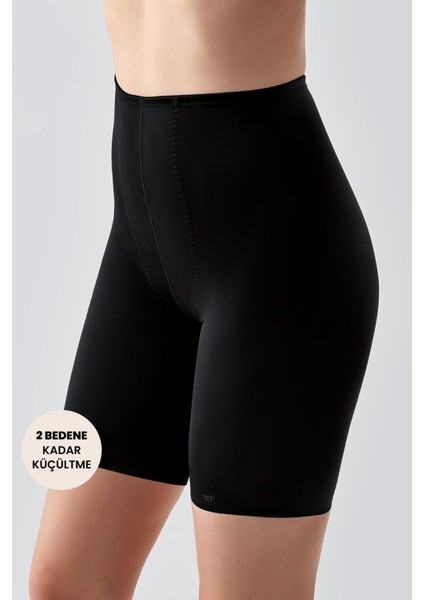 Uzun Lazer Kesim Boxer Korse 9602 Siyah