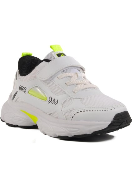 1866 F Beyaz-Siyah-F.sarı Çocuk Spor Ayakkabı