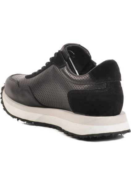 Siyah Deri Erkek Sneaker