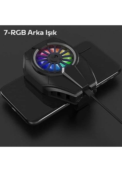Super Soğutucu 6000 Devir Rgb Işıklı Kasırga Telefon Soğutucu Elefon Soğutma Fanı Radyatör Soğutucu fiyatları