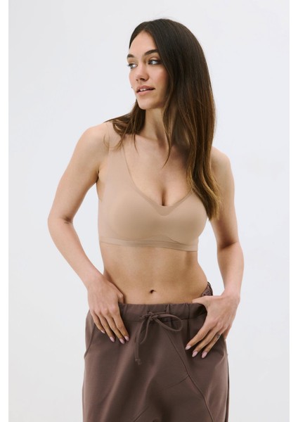 Balensiz Dikişsiz Lazer Çıkarılabilir Pedli Sütyen C26125 Capucino