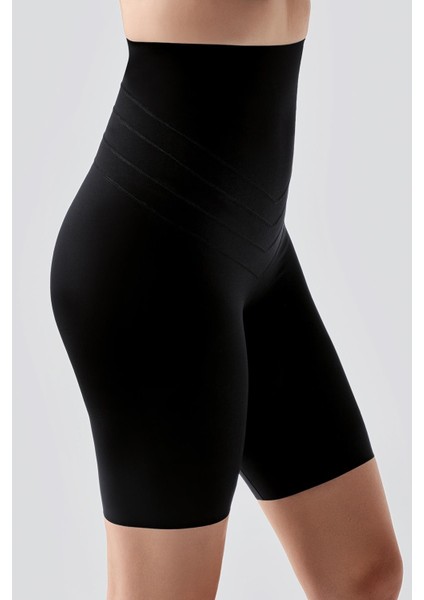 Yüksek Bel Lazer Kesim Uzun Boxer Korse 9604 Siyah fiyatları