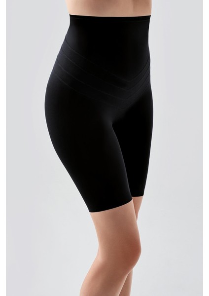 Yüksek Bel Lazer Kesim Uzun Boxer Korse 9604 Siyah modelleri
