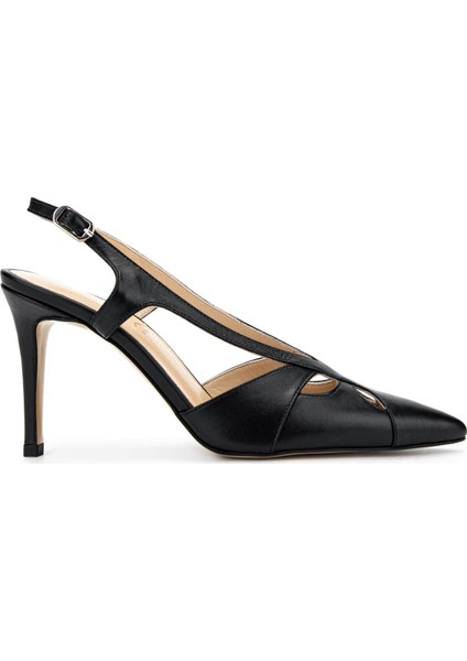 Kadın Hakiki Deri Siyah Deri Topuklu Ayakkabı 1027 217 Bn Ayk Y25 Sıyah Dr