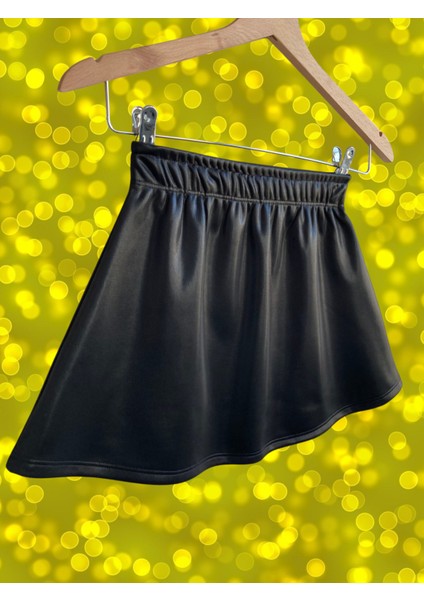 Parlak Deri Görünümlü Mini Etek Kız Çocuk fiyatları