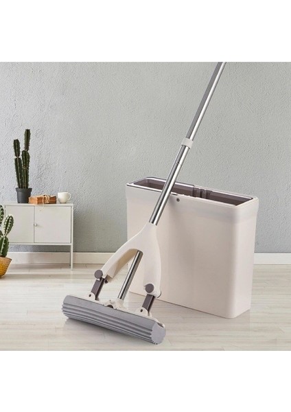 Sünger Mop Sıkmalı Kovalı Kelebek Mop Yüksek Emiş güçlü Sünger Toplam 3 Paspaslı