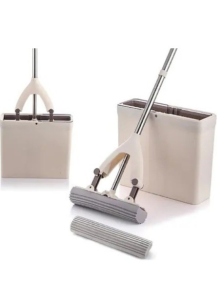 Sünger Mop Sıkmalı Kovalı Kelebek Mop Yüksek Emiş güçlü Sünger Toplam 3 Paspaslı modelleri