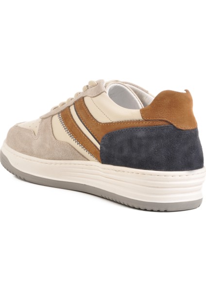 Bej Deri Erkek Sneaker