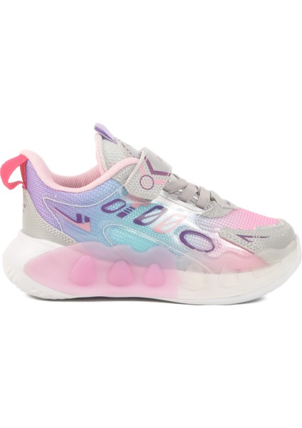 Gri Pembe Cırtlı Fileli Kız Çocuk Spor Ayakkabı 2480 P