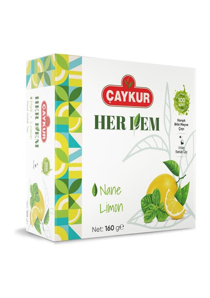 Herdem Yeşil Nane Limon Çayı Süzen Poşet(Çaykur)