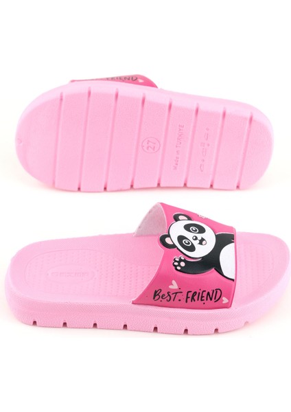 Kız Çocuk Yazlık Best Friend Panda Pu Rahat Taban Ev Banyo Havuz Plaj Terlik indirimleri