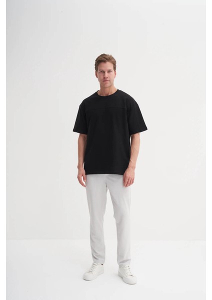 Bisiklet Yaka Siyah Erkek T-Shirt 4125