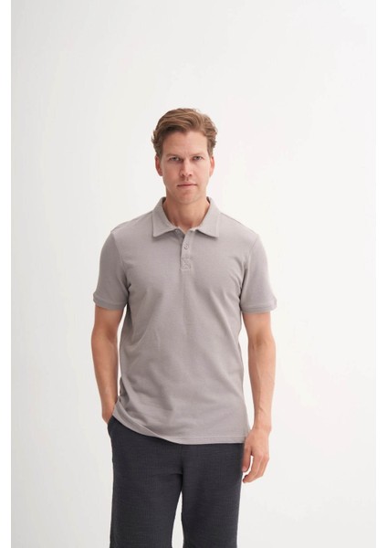 Polo Yaka Gri Erkek T-Shirt 4126 fiyatları