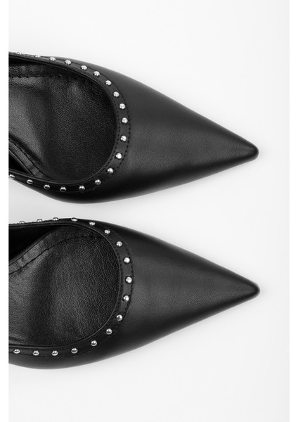 Kadın Nina Siyah Cilt Troklu Stiletto fırsatları