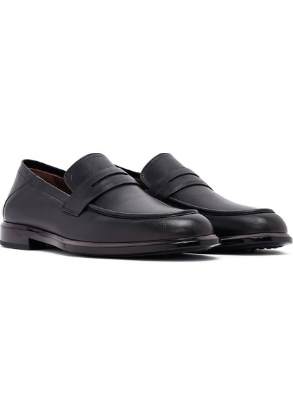 Erkek Kahverengi Deri Casual Loafer 25sfd601318