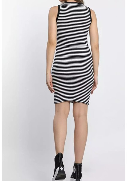 Fitilli Midi Halter Yaka Askılı Elbise