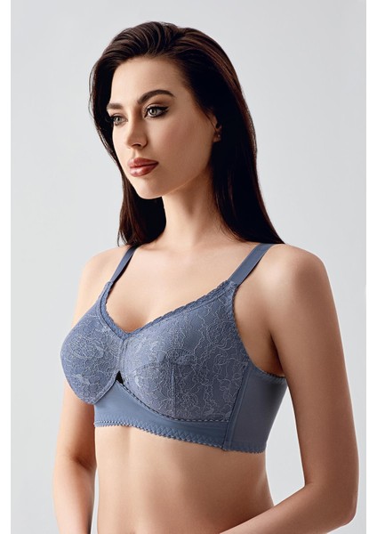 Tül Detaylı Minimizer Sütyen C12306 Koyu Mavi