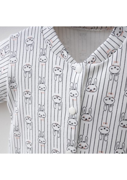 7054 Mnz Marka Rabbit Yeni Doğan Hastane Çıkışı Unisex 3'lü Set