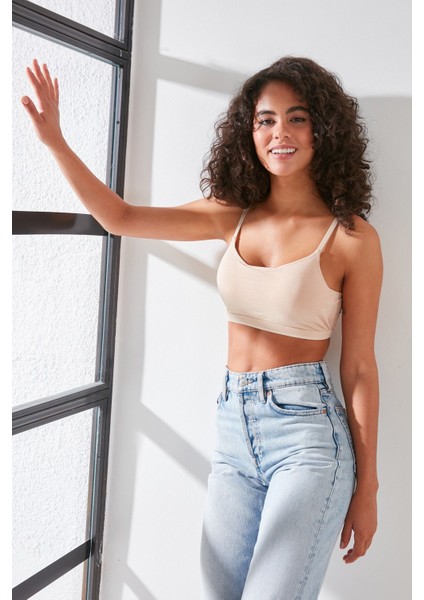 C11423 Kadın Modal Cotton Kaplı Büstiyer Ten