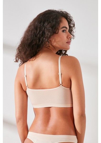 C11423 Kadın Modal Cotton Kaplı Büstiyer Ten