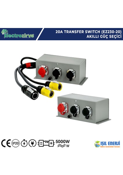 20 Amper Transfer Switch | Akıllı Güç Seçici