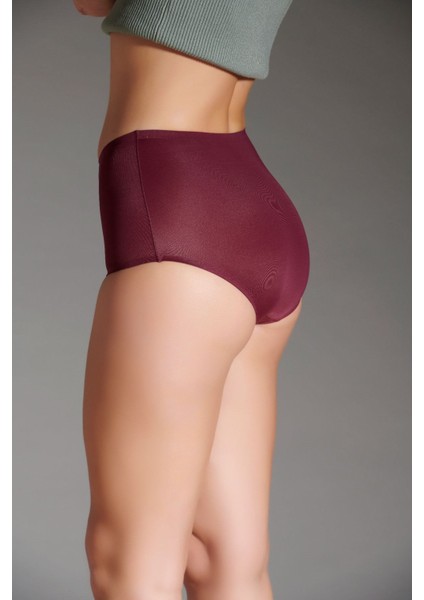 Kadın Yüksek Bel Külot C11003 Bordo