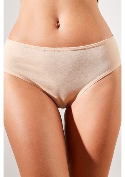 7'li Paket Yüksek Bel Bikini Külot 524 Ten