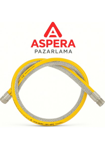 125 cm Doğalgaz Flex Bağlantı Hortumu - Gaz Flexi Boru | Ocak, Fırın, Soba Uyumlu