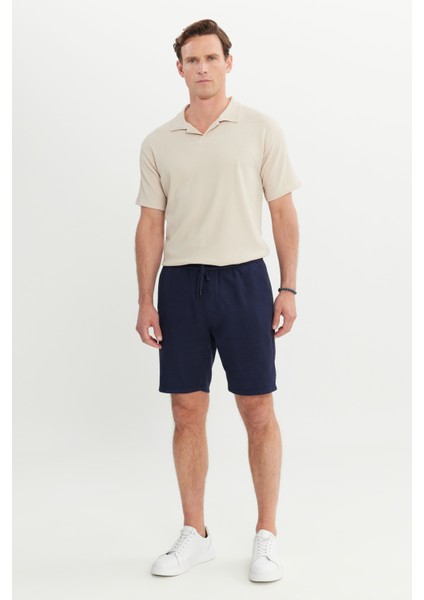 %100 Pamuk Comfort Fit Beli Bağlamalı Flamlı Yan Cep Şort modelleri